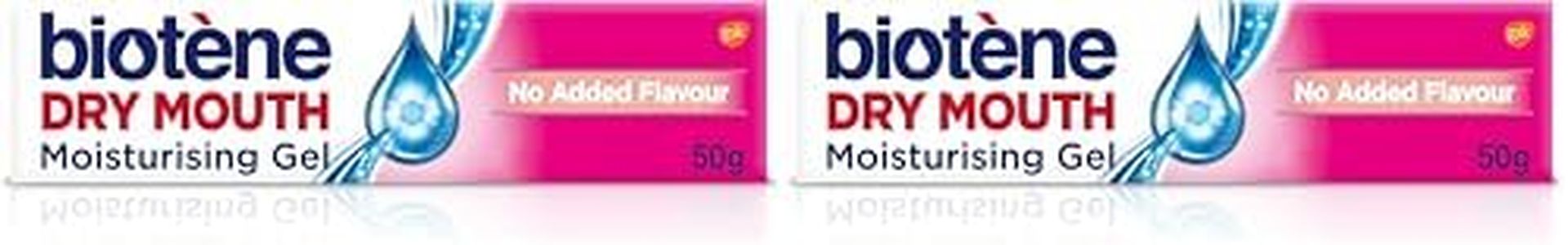 Biotène Dry Mouth Moisturising Gel, Moisturising Gel, Falvour Free, Pack of 2 x 50g