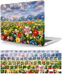 Laptop Hard Shell Case Compatible with MacBook Pro 13 inch with Retina Display 2015 2014 2013 2012 Release Model A1425 A1502, Plastic Hard Shell Case Cover & Keyboard Cover, Oil Painting Flowers