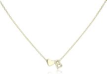 Women's Gold Heart-Shaped Letter Ne