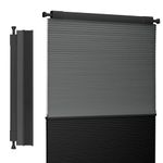 Boolegon Day and Night Cellular Shades No Tools No Drill Blinds for Window Cordless Easy to Install Honeycomb Shades Blackout&Filter Light Window Shades for Home, Black, 29.5" W x 36" H