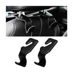 CGEAMDY 2PCS Superior Leather Car Seat Back Headrest Hooks, Durable Auto Seat Hook Hangers Interior Accessories, Car Interior Hook for Purse Bag Coats Umbrellas Grocery Bags Handbag (Black)