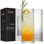 JoyJolt Fluted Highball Glasses – E