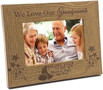 ukgiftstoreonline We Love Our Grandparents To The Moon and Back Wooden Photo Frame Gift (5 x 7 Inch)