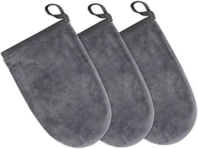 KinHwa Gant Démaquillant Visage Lavable Microfibre Réutilisable, lingette demaquillante Chiffon demaquillant Lavable Serviette de Toilette 13cm x 20cm 3 pièces Gris