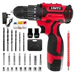 LMYJ Cordless Drill Driver, 18V Combi Drill, 31PCS Electric Screw Driver Set, 35Nm Variable Speed Multifunctional Rechargeable Power Drill Screwdriver Tool Starter Kit with Dual Battery 1500mAh Li-ion