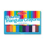 Melissa & Doug Jumbo Triangular Crayons - 10-Pack, Non-Roll, Flip-Top Case