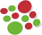 Lime Green/Red Vinyl Wall Stickers - 2 & 4 inch Circles (60 Decals)