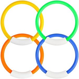 DERAYEE 4pcs Anneaux de Plongée Colorées pour L'Entraînement sous-Marin,Les Fêtes de Piscine,Jouets Natation,Jeux Piscine Enfant