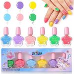 ETYJO Kids Nail Polish Set-6 Color Non Toxic Nail Polish for Girls Ages 3+ Water-Based Low Odor Peel-Off Quick Dry Nail Polish Set