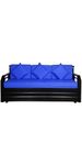 SOFTSOUL Furniture Metal Sofa Cum Bed with Hydraulic Storage - (Texture Finish - Black) Powder Coating (Queen (6 x 5))