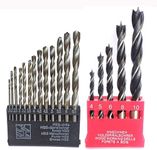 Inditrust NEW Heavy duty 13pc HSS drill bit and 5pc Wood drill bit set (Pack of 2)