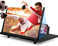 16" Screen Magnifier 3D HD Phone Amplifier Anti- Radiation Eye Protective with Portable Folding Stand Holder,Magnifying Screen Enlarger Zooms 4-6 Times for Movie lover, gifts for All SmartPhone(Black)