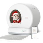 MeoWant Self Cleaning Cat Litter Tray, Integrated Safety Protection Automatic Cat Litter Tray for Multiple Cats, Extra Large/Odor Removal/APP Control Smart Robot Tray with Mat & Liner