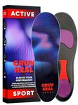 Sport Insoles - Perfect for Running and Active Sports - Low Arch - High Elasticity - Superior Shock Absorption - Comfortable Inserts for Men and Women to Enhance Athlete Performance (L, Indigo)