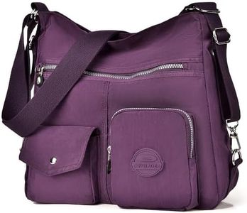 Multipurpose Hobo Purse for Women with Antitheft RFID, Waterproof Nylon Crossbody Bag Shoulder Handbag, Convertible Backpack, Purple, Large