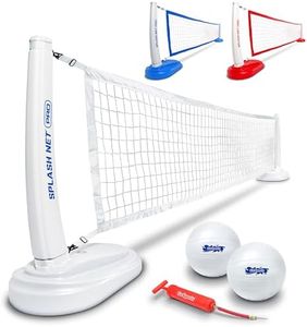 GoSports Splash Net PRO Pool Volleyball Net - Includes 2 Water Volleyballs and Pump - White