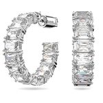 Swarovski Millenia Hoop Earrings, Octagon Cut Crystals in a Rhodium Plated Setting, from the Millenia Collection