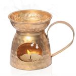 Pure Source India Brass Aroma Burner/Candle Burner/Oil Diffuser/Dhoop Dani (Gold) (3.25inch)