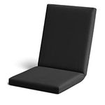 Waterproof High Back Chair Cushion for Garden Chairs, Indoors/Outdoors Patio Seat Pad | Water-Resistant Material | Soft, Durable, and Comfy | Lightweight, Foldable, Easy to Clean (Black)