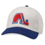 AMERICAN NEEDLE Archive Legend National Hockey League NHL Team Adjustable Buckle Strap Dad Hat, Ivory/Royal (Quebec Nordiques), One Size