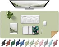 Leather Desk Pad, Office Desk Mat, Non-Slip Large Mouse Pad, Waterproof Desk Protector Mat, Computer and Laptop Mat for Desk, Desk Desktop Mat for Writing, Desk Blotter Pads Decor (Matcha, 90x43CM)