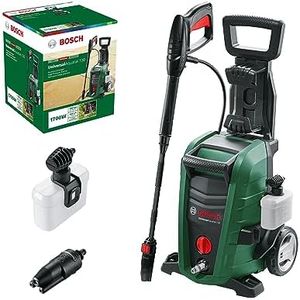 Bosch 1700W Electric High Pressure Washer Cleaner 1885 PSI, 6m Hose, 3-in-1 Nozzle & Detergent Nozzle, Self Priming Capable, Double Filtration, On-Board Accessory Storage (UniversalAquatak 130)