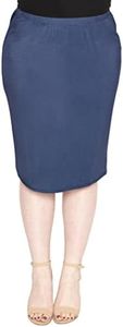 Women's Plus Size MIDI Skirt Light Navy 2X