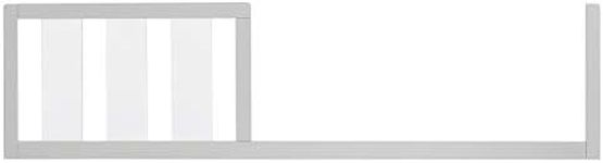 Evolur Acrylic Millennium 4 in 1 Convertible Crib Toddler Rail I Easily Coverts to Toddler Bed & I Acrylic Slats, Pebble Grey (702AC-PG)