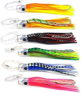 ANCLLO Lot de 6 leurres de pêche à la traîne gréés Marlin Thon Mahi Dauphin Durado Wahoo Pieuvre