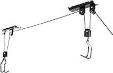 Bike Hoist Pulley for Garage, Ceiling Mounted Bicycle Lift Heavy Duty Mountain Bike Hanging Rack - Black