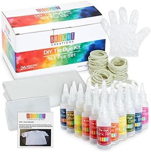 Bright Creations 26-Color Tie Dye Kit for Adults, Kids - Fabric Dyes for Clothing with Instructions, Table Cover, Rubber Bands, Gloves, and Aprons