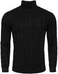 COOFANDY Men's Slim Fit Knitted Pullover Ribbed Turtleneck Sweater