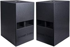 Sound Town 2-Pack 12" 800 Watts Powered PA DJ Subwoofers with Folded Horn Design, Birch Plywood, Black (CARME-112SPW-PAIR)