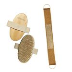 Rustic Rituals Combo Pack of Wooden Bath Brush and Natural Sisal Back Scrubber