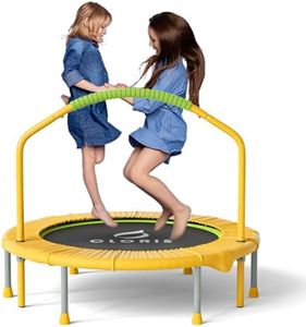 CLORIS 38in Folding Trampoline - Max Load 220lbs Rebounder Fitness Trampoline with Adjustable Foam Handle, with safty Padded Cover Best Gift(38'' Yellow)