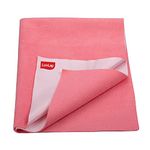 LuvLap Instadry Anti-Piling Fleece Extra Absorbent Quick Dry Sheet for baby, Baby Bed Protector, Waterproof baby sheet, Small size 100x140cm, Pack of 1, Salmon Rose