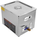 Digital Ultrasonic Cleaner 10L Professional Commercial Stainless Steel Ultra Sonic Bath Cleaning Tank Machine 1-30 Minute Timer 0-80°C Heater 300W 240V 40kHZ Jewellery Metal Part FREE Wire Mesh Basket