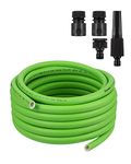 DEWENWILS Garden Hose 50FT, 1/2" Hose Pipe with SwivelGrip, Flexible Hybrid Polymer, Lightweight, Hosepipes for Garden, Car, Yard, Drinking Water Safe, Green, 15M