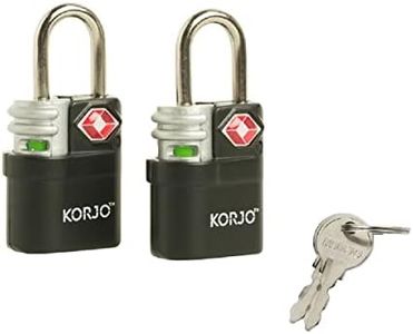 Korjo Double Pack Travel Locks, TSA Authorized, 2 Pack, Black