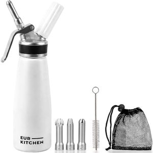 EurKitchen Aluminum Whipped Cream Dispenser - White