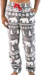 Lazy One Men's Fleece Pajama Pants, Nordic Fleece Pajama Bottoms for Men, Warm Pajama Pants, Nordic Bear Pajama Pants, Medium