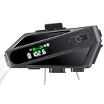 EDYELL Motorcycle Bluetooth Headsets, Wireless Dual Earphone On-Ear Helmet Bluetooth V5.3, HD Calling and HiFi Music, IP67 Waterproof Helmet Bluetooth Headset (C6-Dark Black)