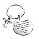 UJIMS Travel Angel Keychain May This Angel Journey With You New Driver Gift Biker Trucker Gifts (Angel Journey Keychain)