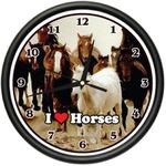 Horses Wall Clock Animal Horse Lover Farmer Farm Gift