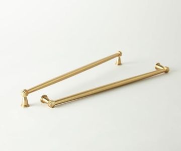 Lake & Loom 10-Pack Haywood Brushed Brass Cabinet Pulls – 12.5-Inch (320 mm) Gold Handles, Solid Zinc Alloy, Kitchen, Bathroom, Dresser Drawers, Furniture Hardware