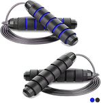 Redify Jump Rope,Jump Ropes for Fitness for Women Men and Kids,Speed Jumping Rope for Workout with Ball Bearings,Adjustable Skipping Rope for Exercise&Slim Body at Home School Gym (Blue,Black)