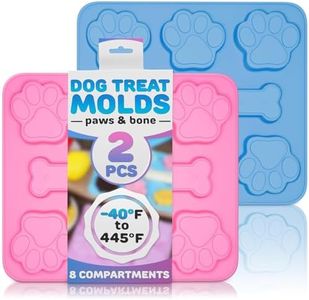 Paw and Bone Mold Silicone Molds for Baking - 2Pcs Dog Treat Molds Puppy Paw Mold Ice Cubes Chocolate Molds for Candy Crayons Ice Cube Mold - Blue and Pink Dog Bone Cake Pan Paw Molds for Dog Treats