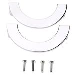2Pcs Door Pull Handle for Cabinet Wardrobe Drawer Pull Handle Knobs Fashion Semicircular Semicircle- Silver