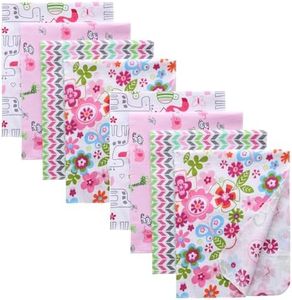 Gina Era Cotton Flannel Receiving Blankets Baby 8 Pcs, Baby Swaddle Blankets, Baby Flannel Blanket 30 X 30 Inch for Boy Girl (Style-1)