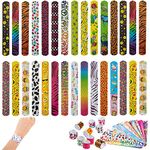 30 pcs Slap Bracelets for Kids Bulk Snap Bands Wristband Party Favors Boys Girls Birthday Parties Gifts Toys Bag Fillers Robot Princess Magic Wristbands Christmas Gift